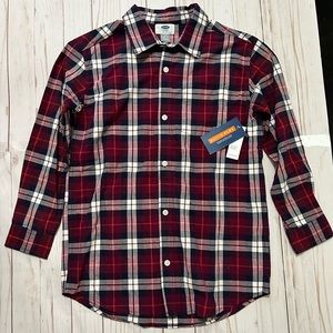 NWT Old Navy long sleeved boys Large button down shirt
